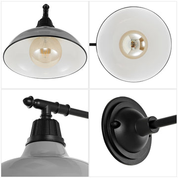 Wallace 12.25" Farmhouse Industrial Indoor/Outdoor Iron LED Victorian Arm Outdoor Sconce